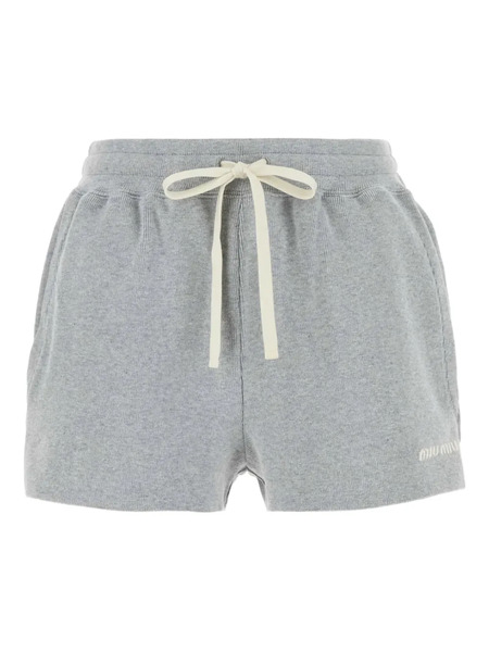  Miu Miu Drawstring Waist Shorts - Grey 