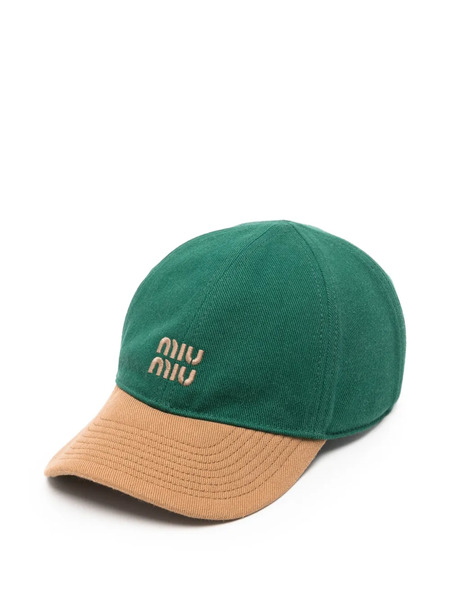  Miu Miu Drill Baseball Cap - Green 
