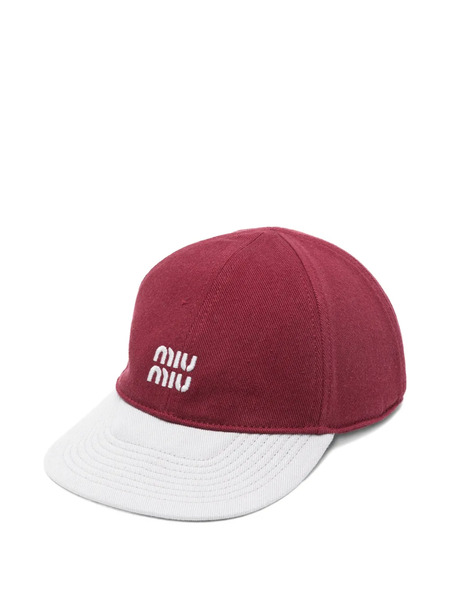  Miu Miu Drill Baseball Cap - Red 