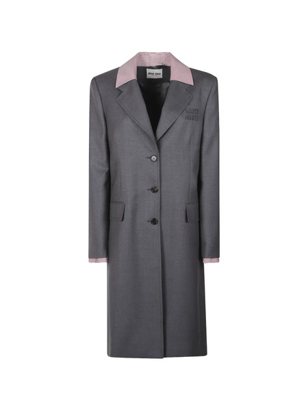  Miu Miu Embroidered Coat - Grey 