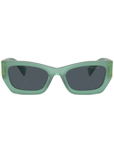  Miu Miu Eyewear Logo-plaque Rectangle-frame Sunglasses - Green 