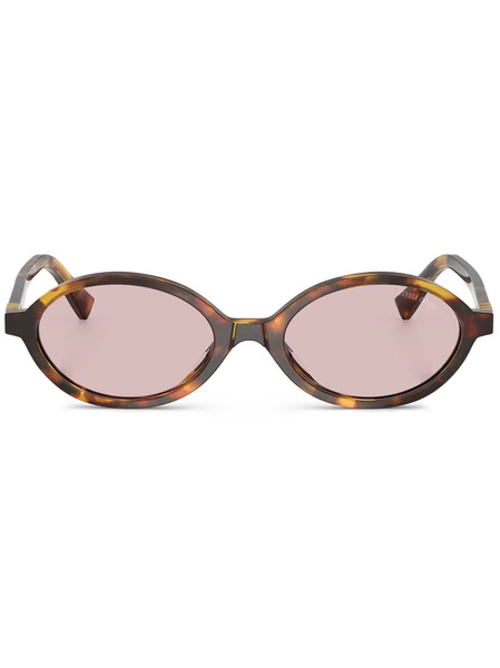 Miu Miu Eyewear Oval Frame Sunglasses - Brown 