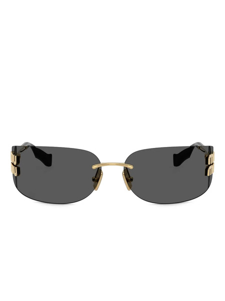  Miu Miu Eyewear Oval-frame Sunglasses - Grey 