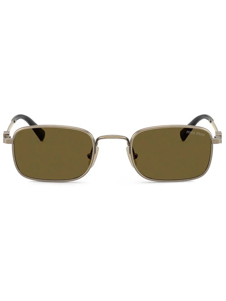  Miu Miu Eyewear Rectangle-frame Sunglasses - Gold 