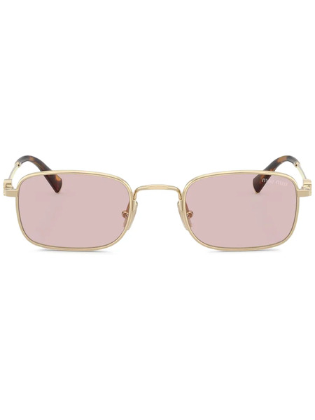  Miu Miu Eyewear Rectangle-frame Sunglasses - Gold 