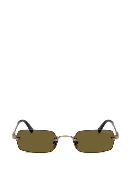  Miu Miu Eyewear Rectangle-frame Sunglasses - Grey 