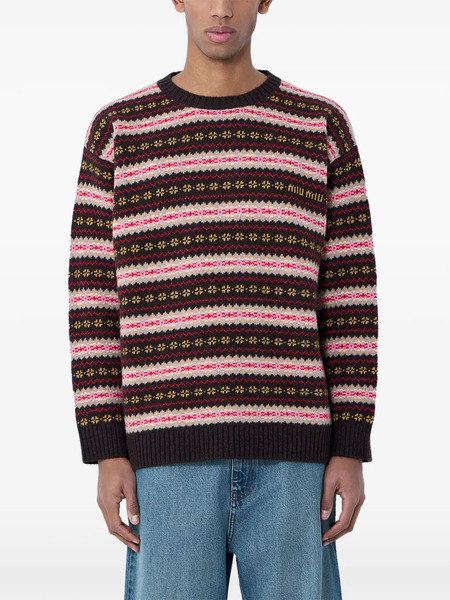  Miu Miu Fairisle-patterned Sweater - Brown 