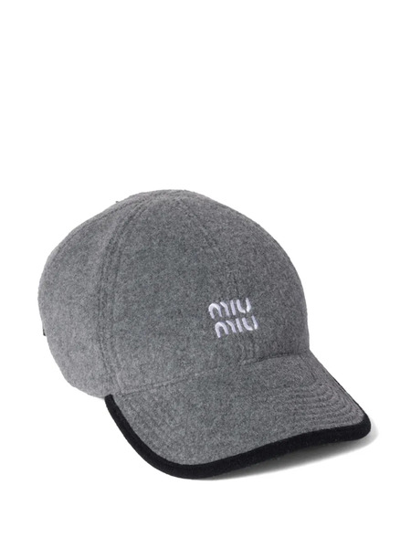  Miu Miu Fleece Baseball Cap - Grey 
