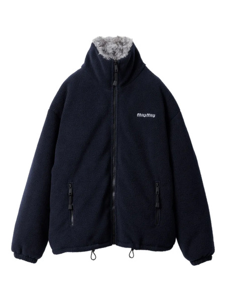  Miu Miu Fleece Down Jacket - Blue 