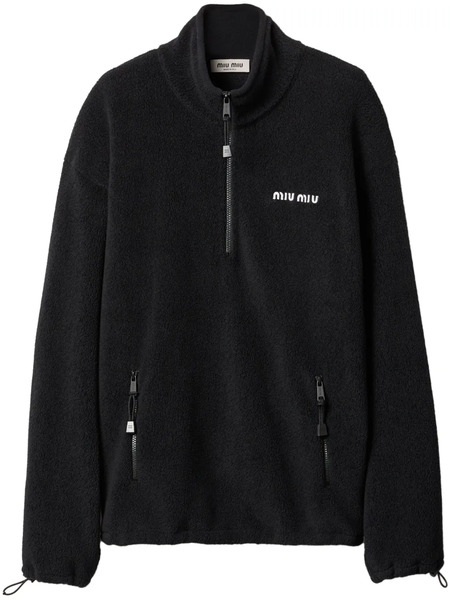  Miu Miu Fleece Sweatshirt - Black 
