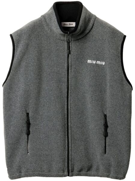  Miu Miu Fleece Sweatshirt - Grey 
