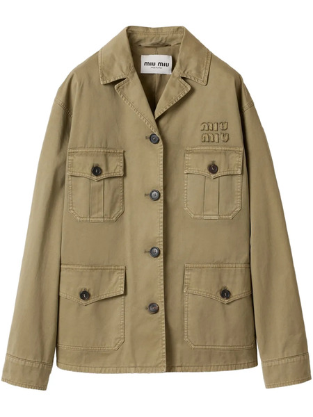  Miu Miu Garment-dyed Cotton Jacket - Green 