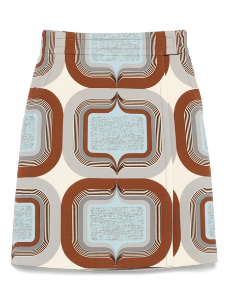  Miu Miu Geometric-print Mini Skirt - Neutrals 