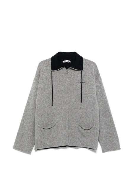  Miu Miu Half-zip Sweater - Grey 