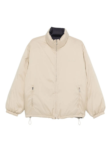  Miu Miu High-neck Reversible Puffer Jacket - Neutrals 
