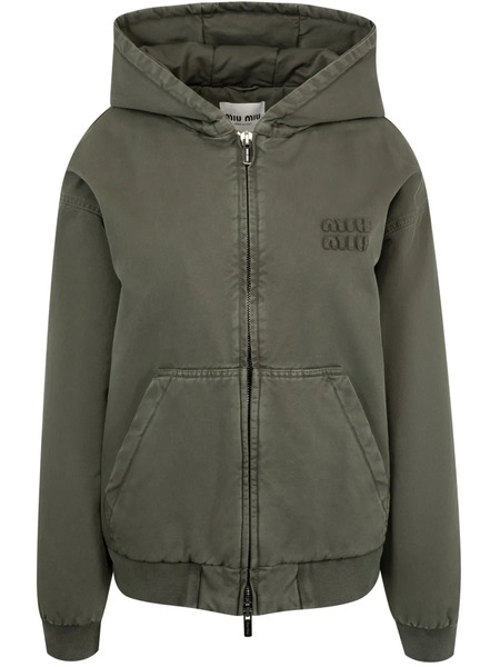  Miu Miu Hooded Padded Jacket - Green 