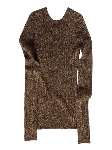  Miu Miu Lamé Crew-neck Sweater - Brown 