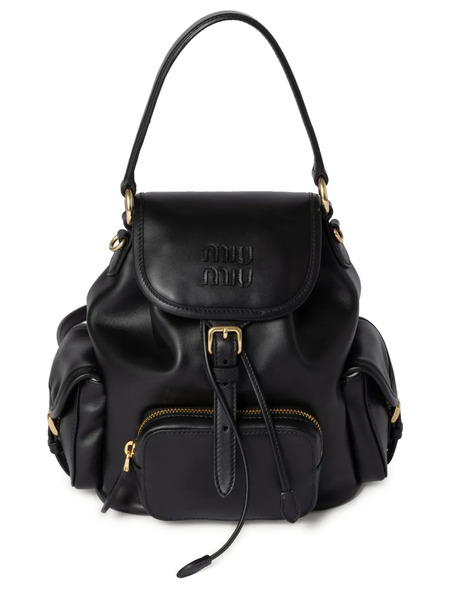  Miu Miu Leather Backpack - Black 