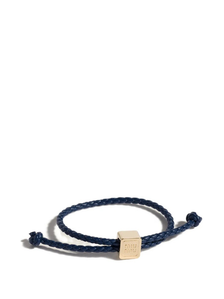  Miu Miu Leather Bracelet - Gold 