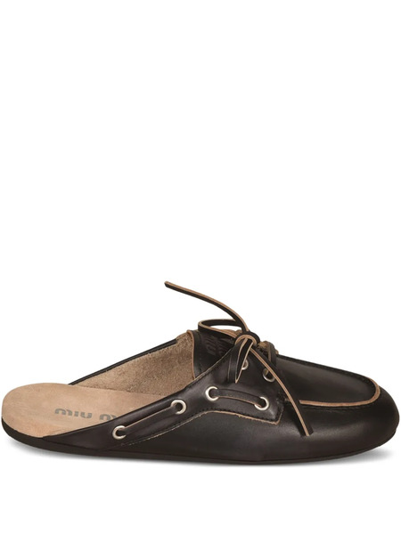  Miu Miu Leather Mules - Black 