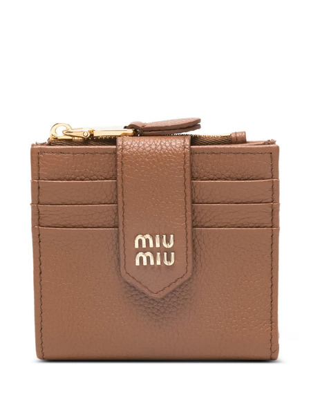  Miu Miu Logo-detail Wallet - Brown 