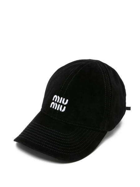  Miu Miu Logo-embroidered Cap - Black 
