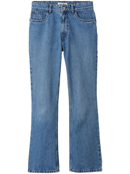  Miu Miu Logo-embroidered Flared Jeans - Blue 