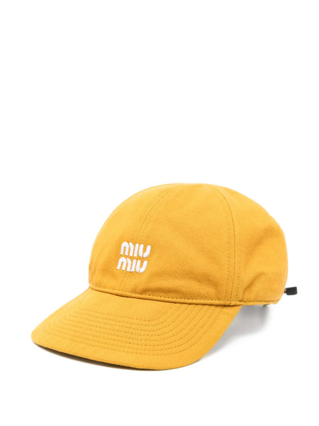  Miu Miu Logo-embroidered Hat - Yellow 