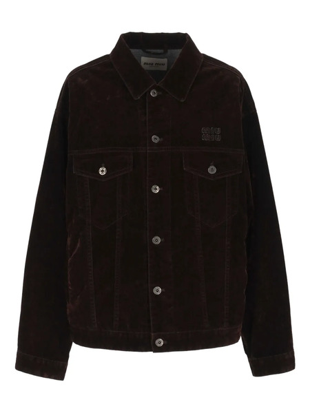  Miu Miu Logo Jacket - Brown 