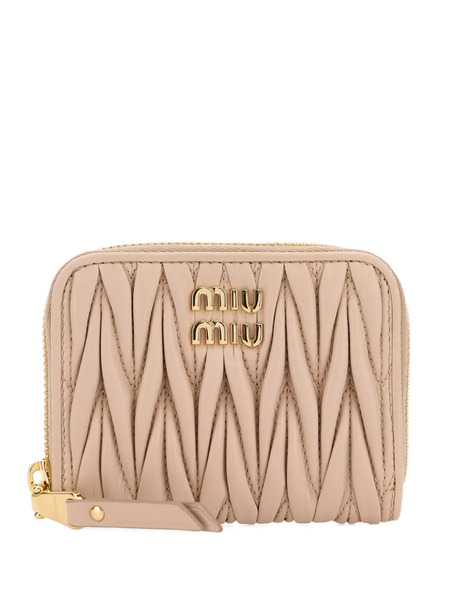  Miu Miu Logo-lettering Leather Wallet - Pink 