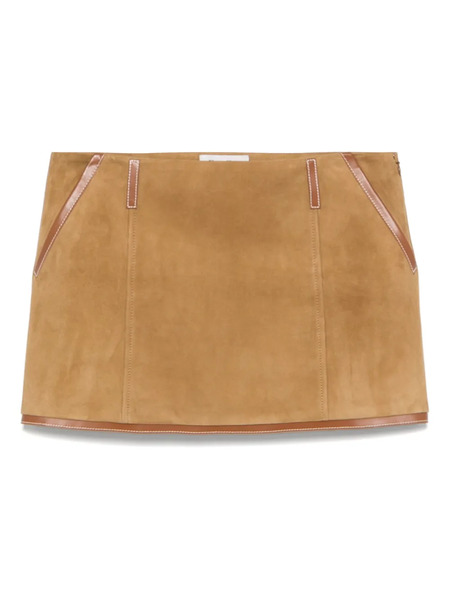  Miu Miu Logo-patch Mini Skirt - Brown 
