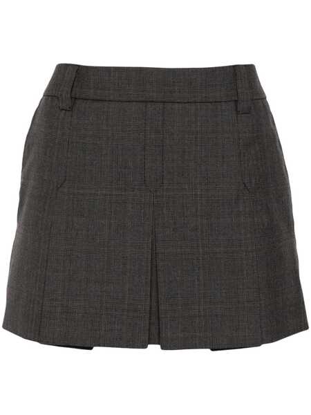  Miu Miu Logo-patch Mini Skirt - Grey 