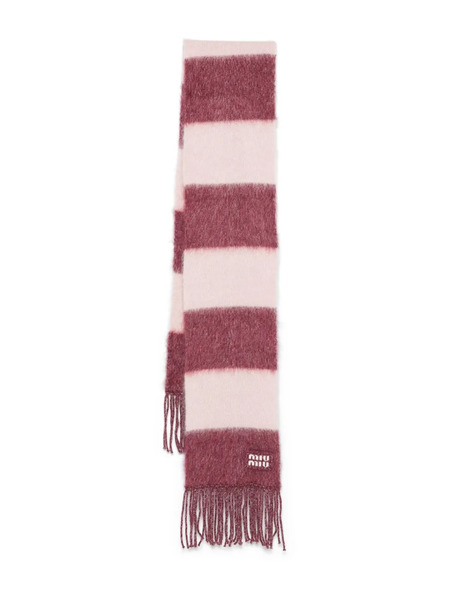 Miu Miu Logo-patch Scarf - Pink 