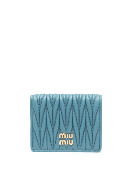  Miu Miu Matelassé Bi-fold Leather Wallet - Blue 