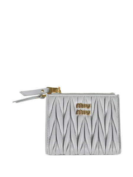  Miu Miu Matelasse Zip-around Wallet - Grey 