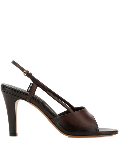  Miu Miu 85mm Ayes Pumps - Brown 