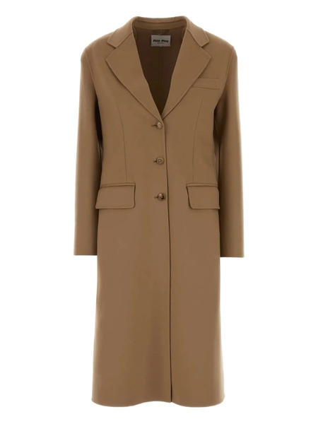  Miu Miu Notched-lapel Coat - Brown 