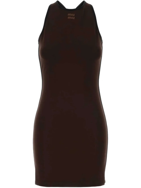  Miu Miu Open-back Mini Dress - Brown 