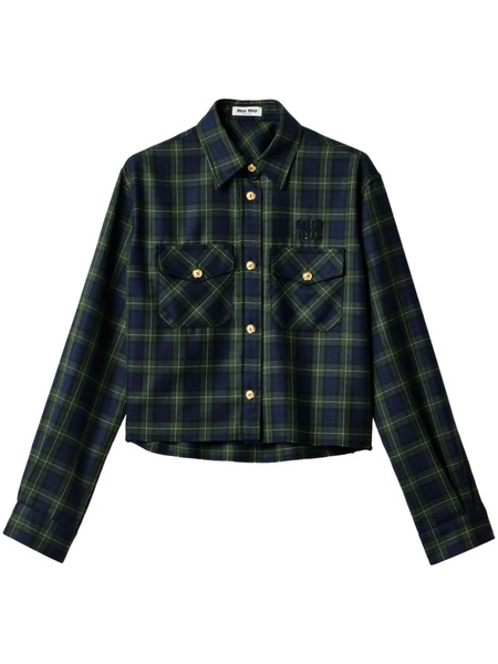  Miu Miu Plaid Shirt - Green 