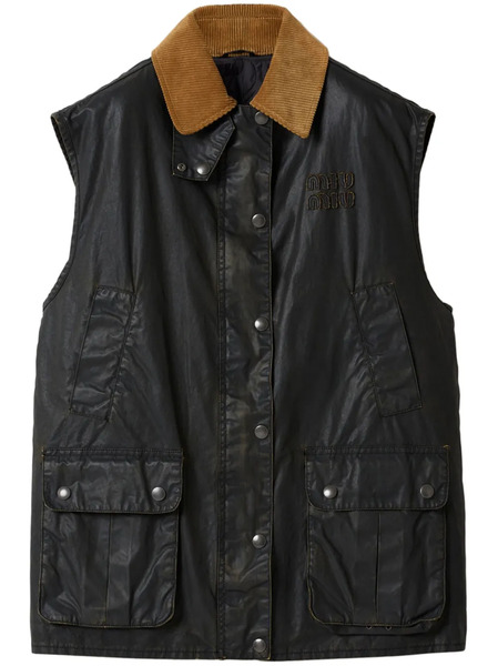  Miu Miu Poplin Gilet - Black 