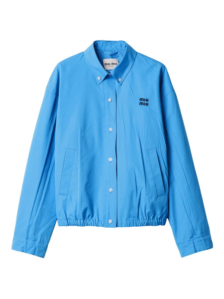  Miu Miu Poplin Shirt Jacket - Blue 