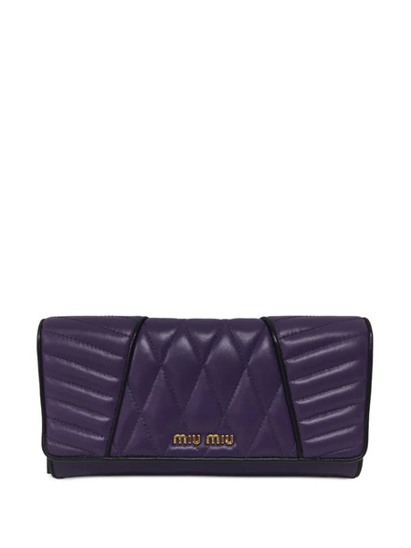  Miu Miu Quilted Wallet - Purple 