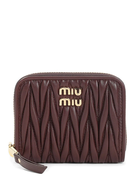 Miu Miu Quilted Zip-around Wallet - Brown 