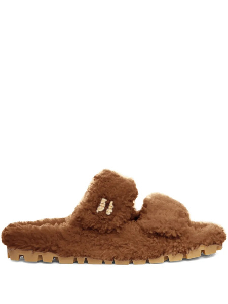  Miu Miu Shearling Sandals - Brown 