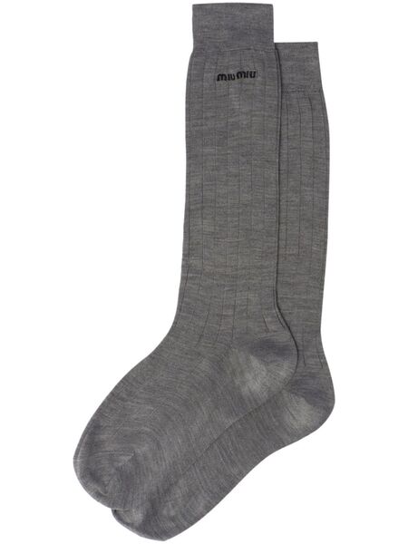  Miu Miu Silk Socks - Grey 