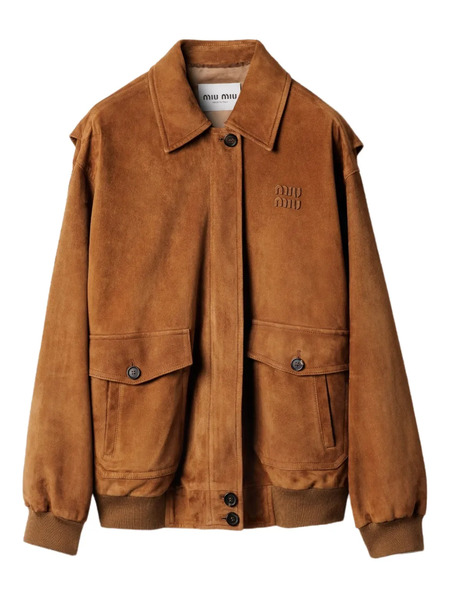  Miu Miu Suede Jacket - Brown 