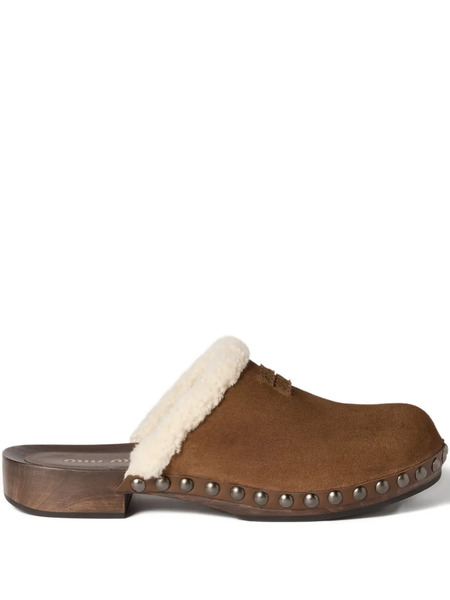  Miu Miu Suede Mules - Brown 