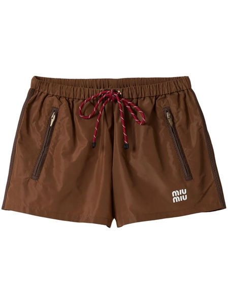  Miu Miu Technical-fabric Shorts - Brown 