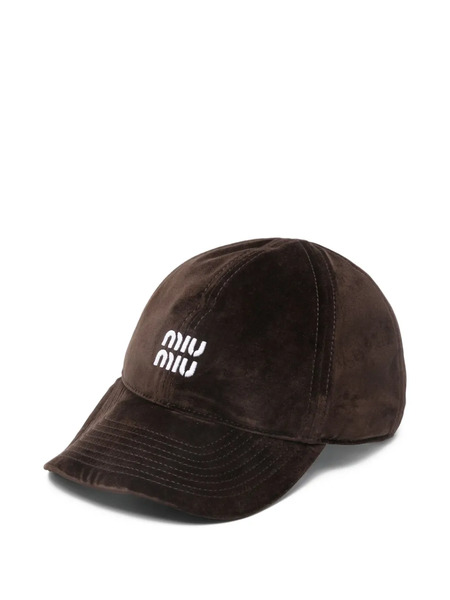  Miu Miu Velvet Cap - Brown 
