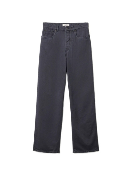  Miu Miu Wide-leg Five-pockets Jeans - Grey 